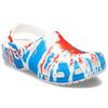 Crocs Classic Floral Pattern Durable Non-Slip Clogs Unisex Sandals White Blue Red 205453-928