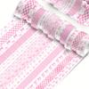 12 st Flerfärgade Rosett Washi Tejp Set Röd Rosa Blå Lavendel Svart Rosett Fjäril Rutig Självhäftande Dekorativ Maskeringstejp