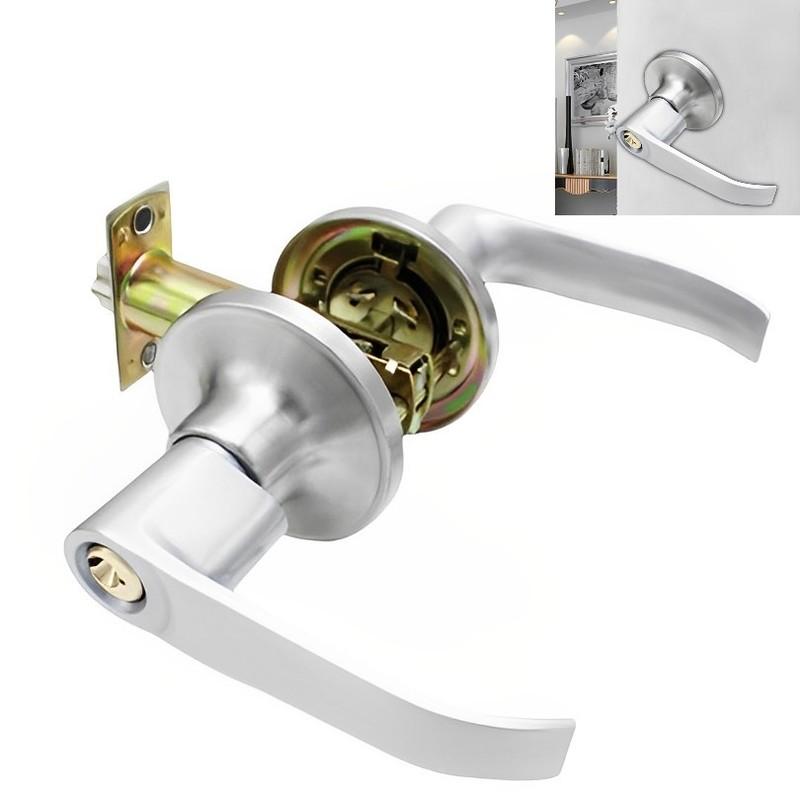 Door Handle Lock Aluminum Alloy Door Key Locks Room Hotel Anti Theft Safty Security Locker Latch for Toilet /Bathroom/Bedroom