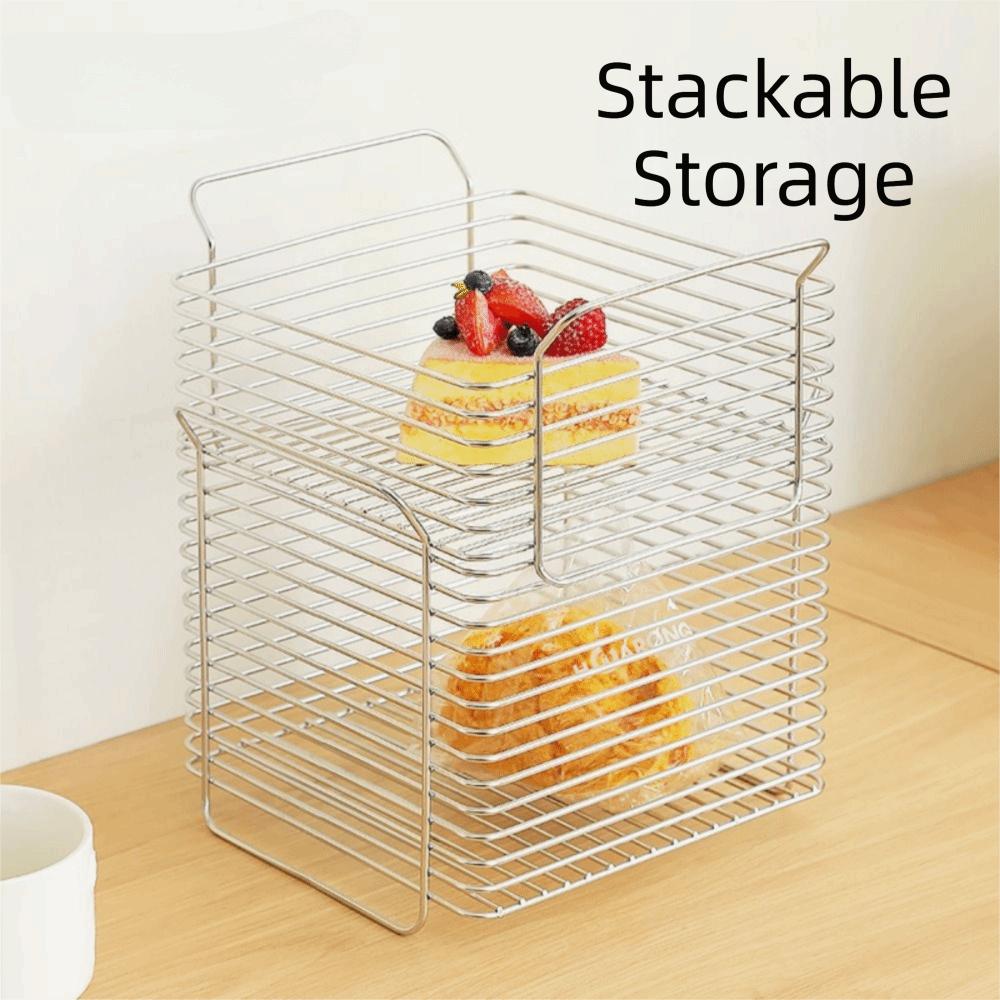 Non-Slip Kitchen Storage Rack Stainless Steel Fruit Vegetable Basket Kitchen