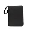Card Storage Organizer with 9 Grid Transparent Pockets Honeycomb Texture Solid Pattern Zippered Closure and Wrist Strap for Document Protection