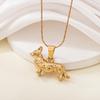 Stainless Steel Colorfast Animal Pendant Necklace - Fox, Deer, Lion, Leopard Design for Women, Trendy and High-End Feel