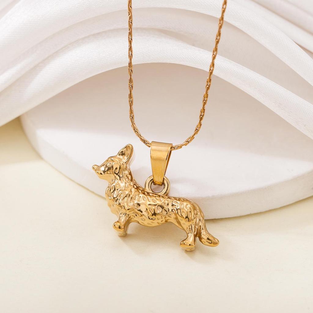 Stainless Steel Colorfast Animal Pendant Necklace - Fox, Deer, Lion, Leopard Design for Women, Trendy and High-End Feel