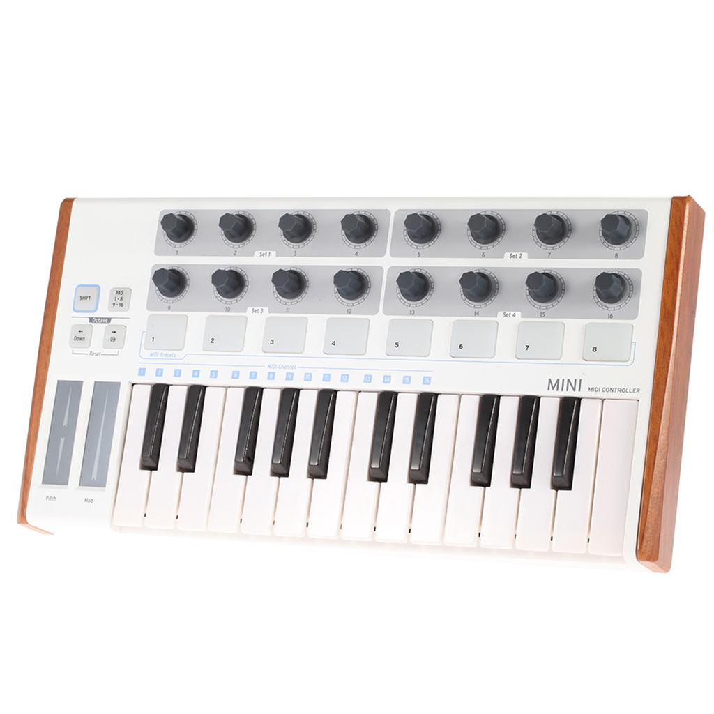 Worlde Ultra Portable Mini Professional 25 Key USB MIDI Drum Pad and Keyboard Controller