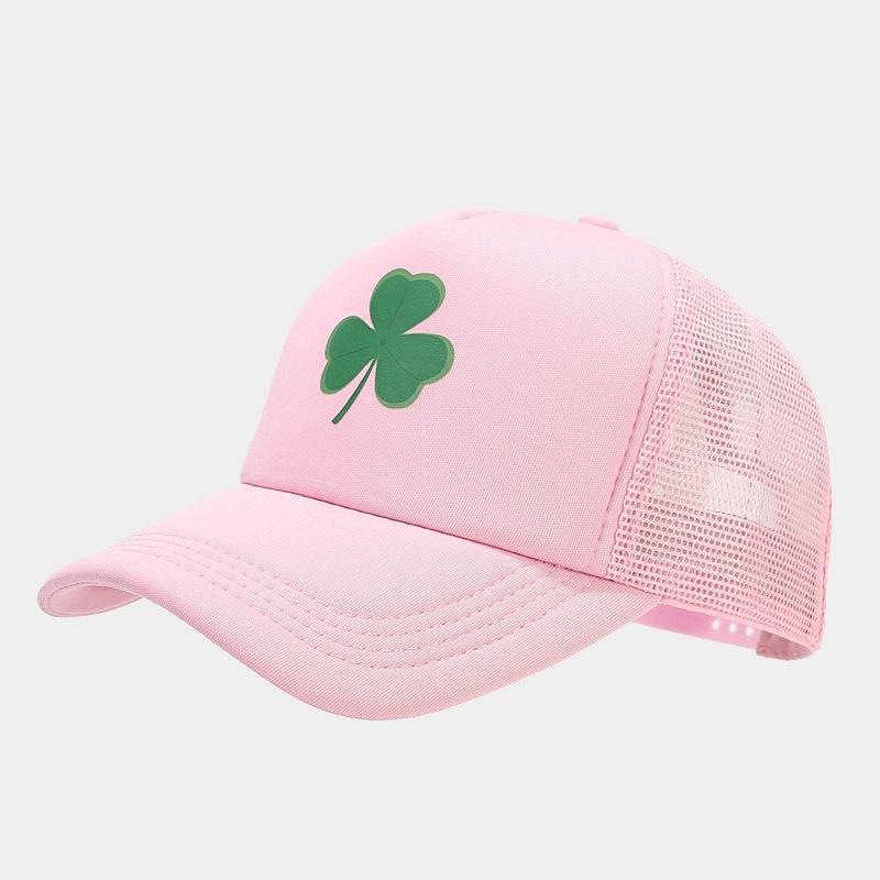 New Fashion Clover Pattern Truck Driver Hat Men's Summer Outdoor Sun Hats Women Breathable Sunscreen Mesh Baseball Cap Tide