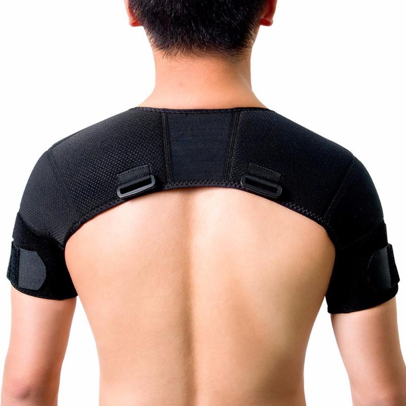 1Pcs Adjustable Neoprene Compression Support Cross Strap Double Shoulder Brace For Men Women Sports Injury Pain Relief