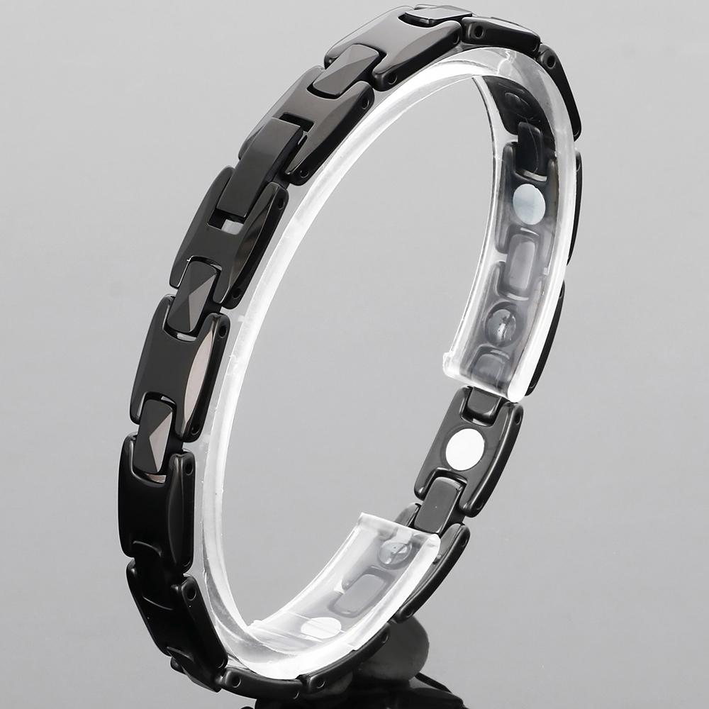 Herren Magnettherapie Germanium Armbänder für Herren Vakuumbeschichteter Wolframstahl Hypoallergener Gesundheitsschmuck Mode Geschenke für Ihn
