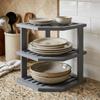 Large Capacity 3 Tier Bamboo Corner Shelf Simple Space Saving Dish Drying Rack Stable Cabinet Organizer for Kitchen Storage
