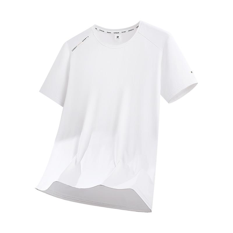 Short-sleeved T-shirt Men's Thin Ice-feeling Elastic Ice Silk T-shirt Casual T-shirt Men's Short T-shirt Large Size