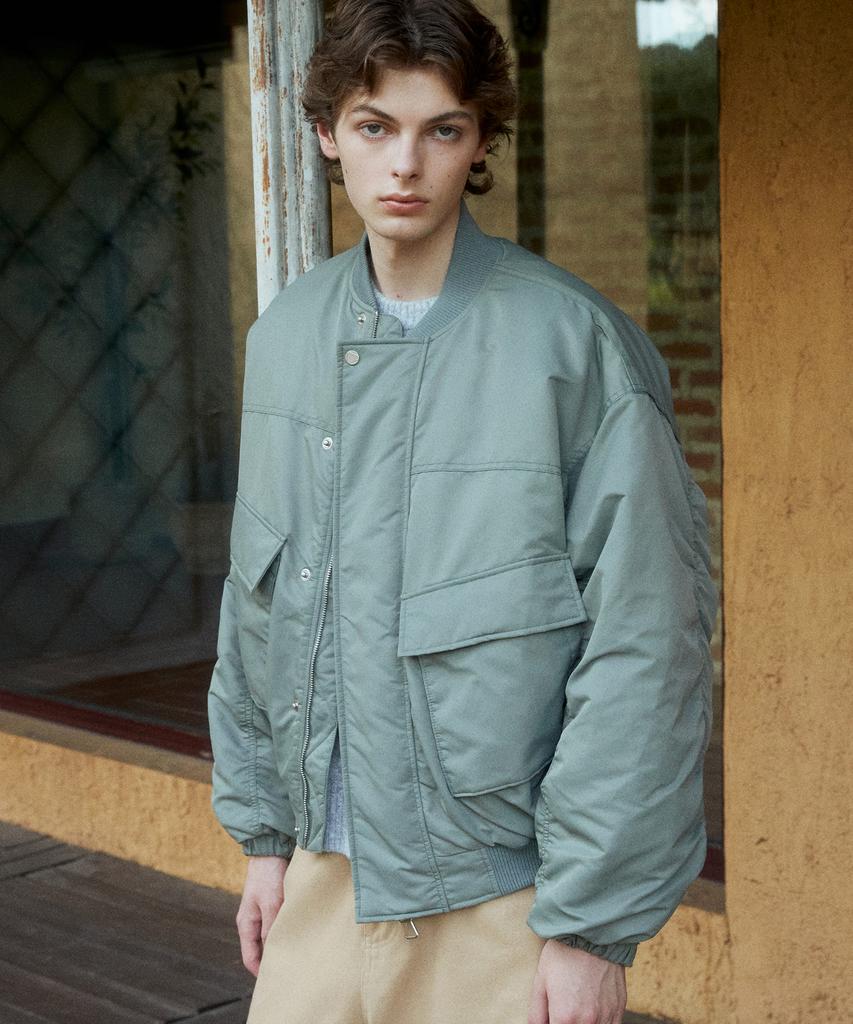 Dthirtyone Volume Padded Ma-1 Bomber Jacket (Olive)