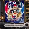 Personalized Wall Tapestry,Lady Gaga Custom Printed Name, Fabric Wall Art For Indoor Room Backdrop