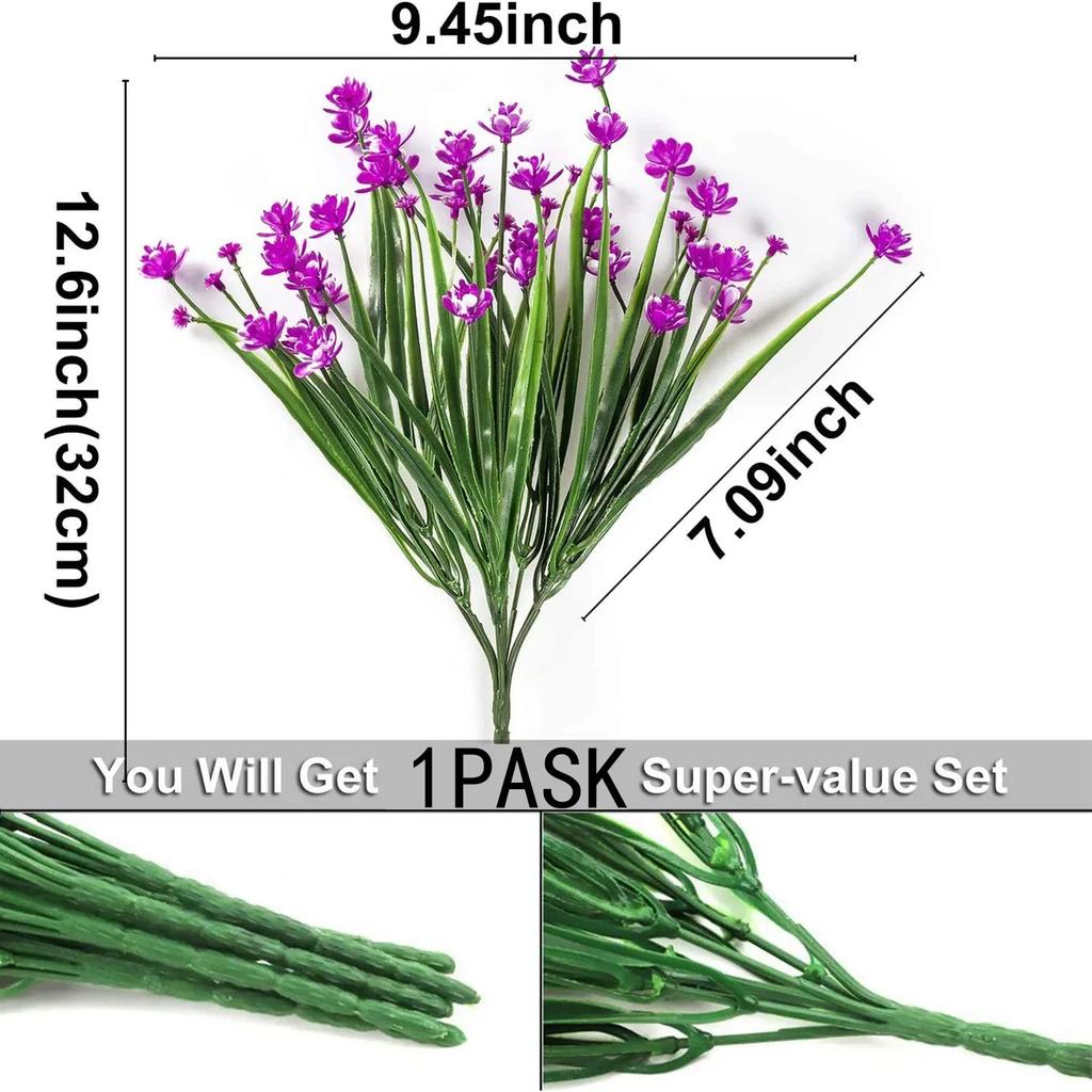 Sztuczne Kwiaty Sztuczne Rośliny Zewnętrzne Odporne na UV Krzewy Plastikowe, Do Wnętrz i Dekoracji