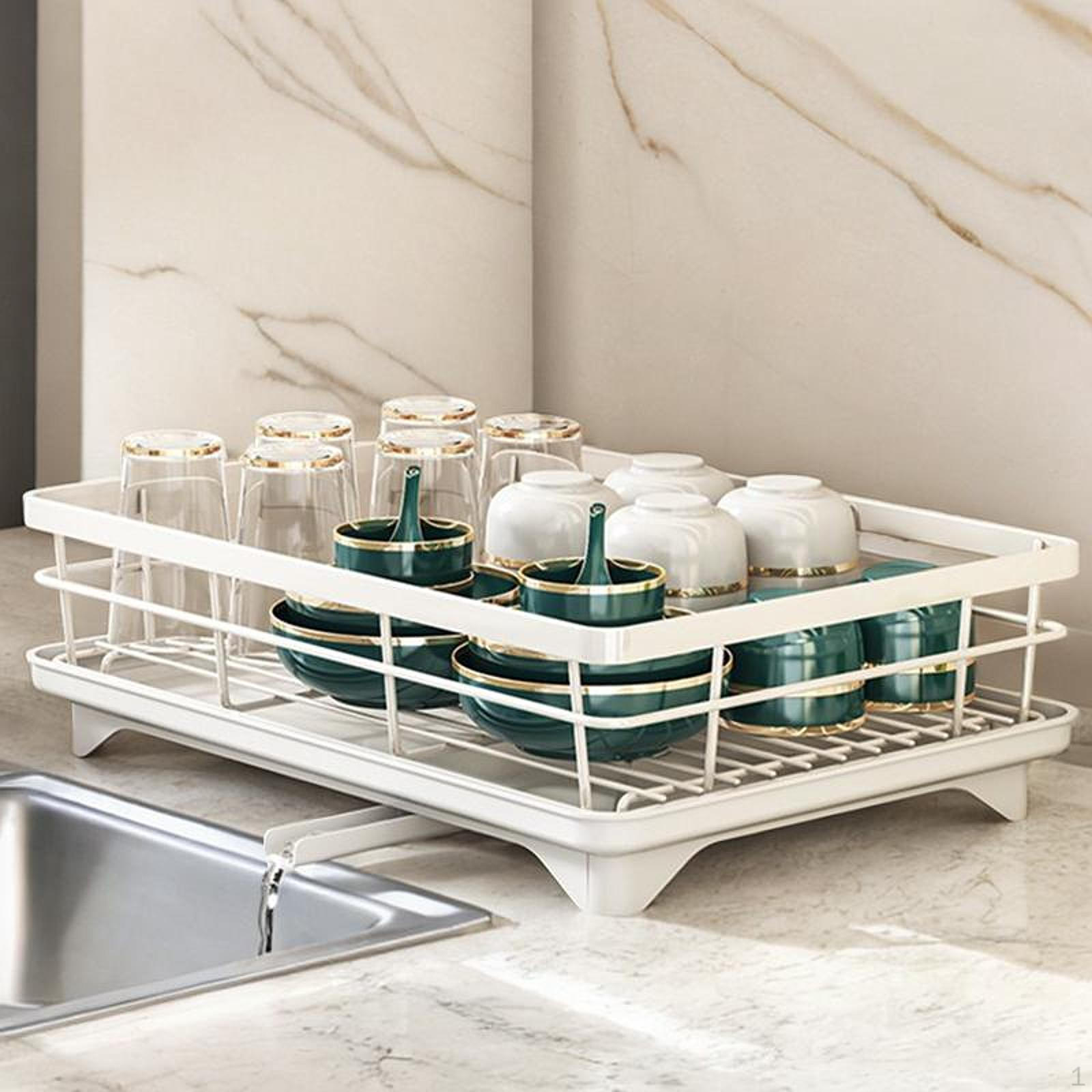 

Сушилка для посуды на столешницу с корзиной для слива для кухни и ресторана белый