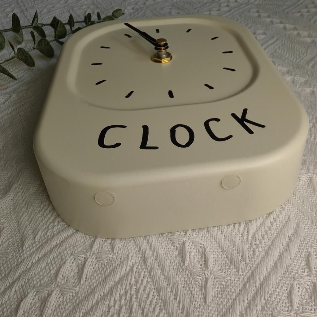 Nordische Wanduhr Schreibtisch Cremeweiß Eisen Uhr Wanddekoration für Nachttisch Wohnzimmer Home Docor Schreibtisch Koreanischer Stil Docor