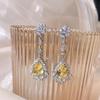Stud Earrings Inlaid Topaz Earrings Women'S Earrings Temperament High-End Design Jewelry Light Luxury High-End Sense