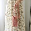 New Hollow Knitting Phone Bag For Women Colorful Hand Woven Shoulder Crossbody Bag Simple Travel Beach Handbag Small Purse Pouch