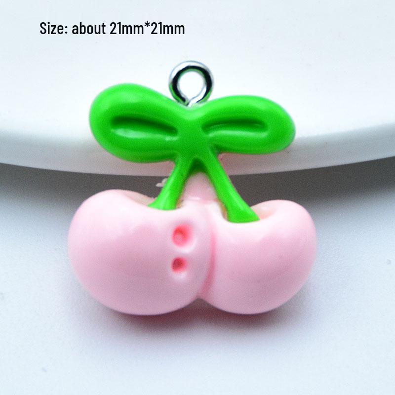 Colorful Resin Fruit Earrings: Cherry, Strawberry & Avocado Pendants for DIY Jewelry & Keychains