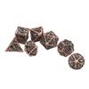 7pcs Board Game Polyhedral Dice Copper Hollow Dragon Pattern Clear Number High Balance Role Playing