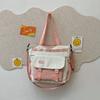 Large capacity trend contrasting color student leisure shoulder bag campus literary and simple handbag