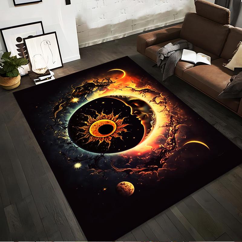 Celestial Sun and Moon Art Rug - Non-slip rug suitable for living room and bedroom sofas