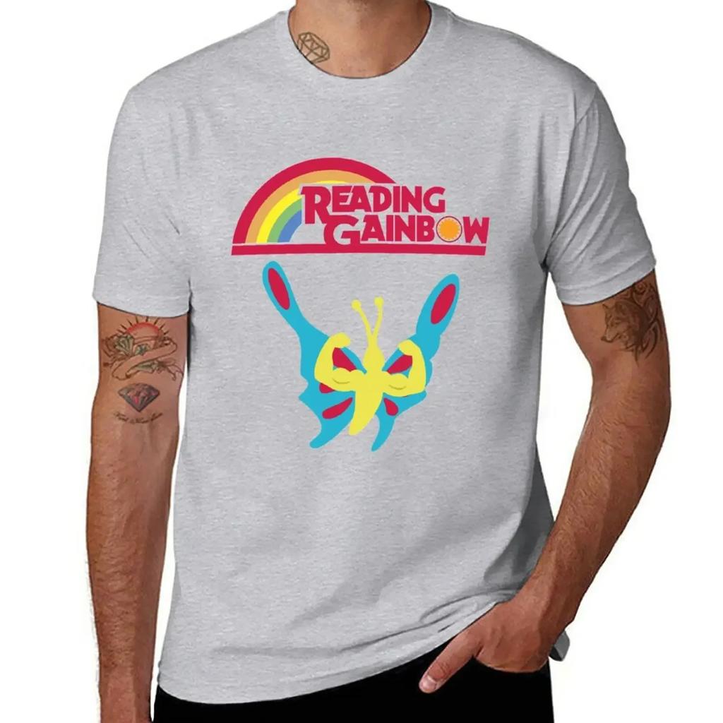 Reading Gainbow Tshirt Anime Clothes Boys Animal Print Funnys Fitted T Shirts For Unisex