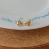 Fashion Jewelry 925 Sterling Sliver Heart Stud Earring for Ladies 18K Gold Plated 925 Silver Earrings Versatile Piercing Jewelry