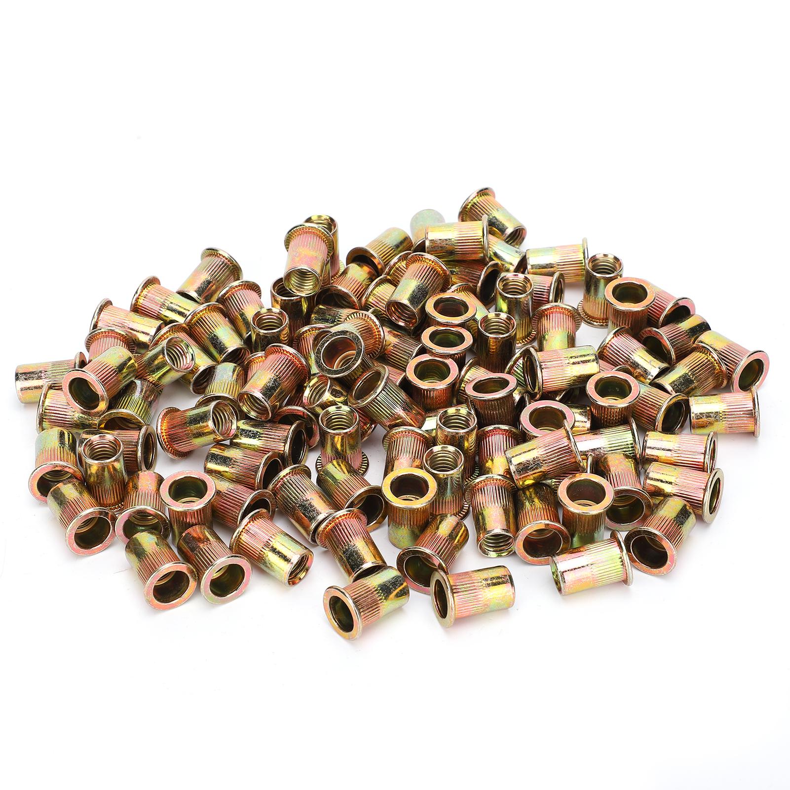 

100 шт. Заклепочная гайка-вставка M10 Углеродистая сталь с цветным цинковым покрытием Гайки-заклепки Крепежные детали Метизы