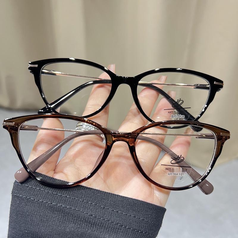 Korean Cat Eye Anti-Blue Light Eyeglass Frames, Stylish Whitening Design, Prescription Ready.