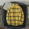2024 Men's Plaid Shirt: Casual Spring/Autumn Jacket, Long-Sleeved Trendy Student Style