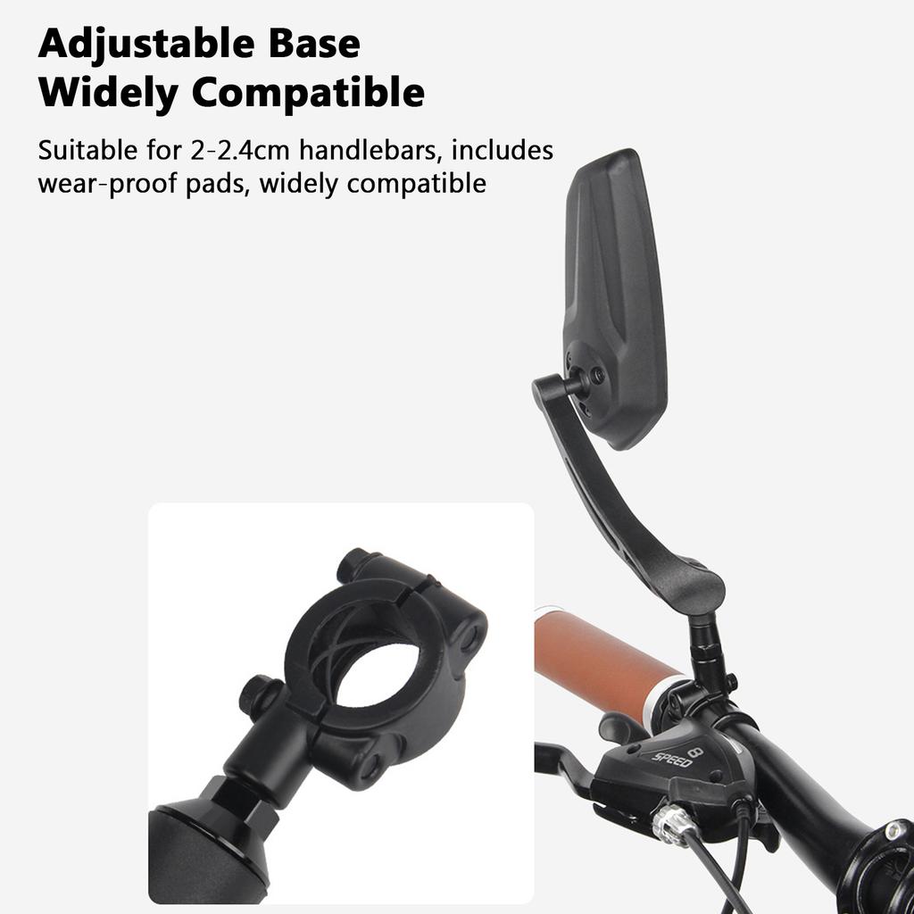Bike Rearview Mirror 360° Rotation for 2-2.4cm Handlebar High-Definition Wide View DH12-2 A Pair Set
