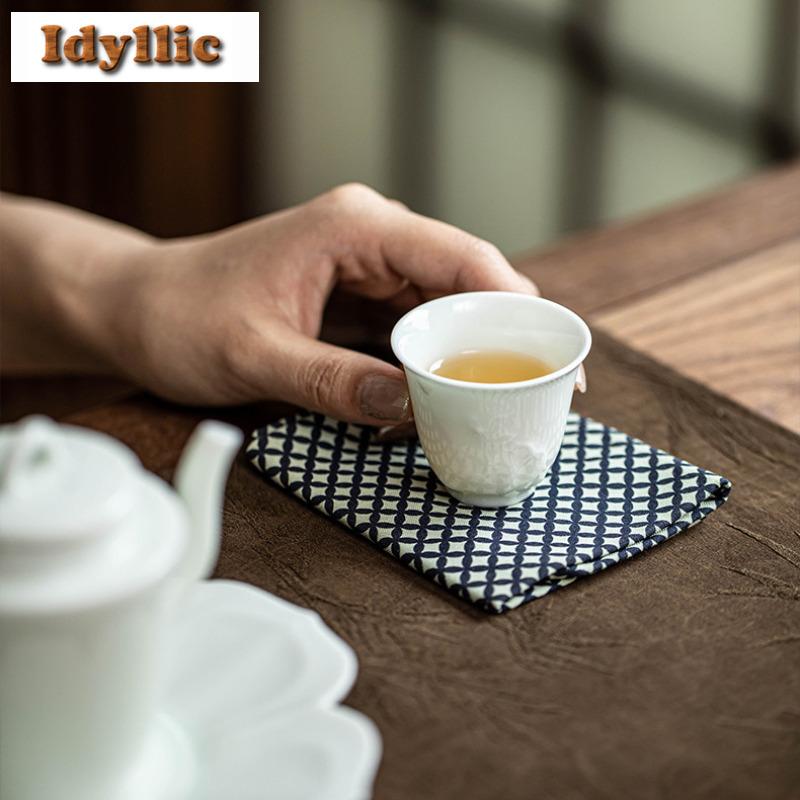2 pezzi/lotto Tazza da tè Blu Nebbioso Rilievo Tazza da tè di Lusso Bella Tazza da tè Tazza Personale per Degustazione del Tè Tazze del Maestro Jianzhan Set da Tè 35ml