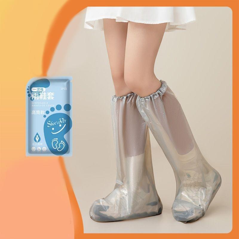 High Top Design Shoe Covers Disposable Water Resistant Boot Covers Overshoes Shoe Protectors Thickened Rain Shoes