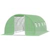 Walk-in Polytunnel Greenhouse. 8 Windows with Insect Netting. Durable Film. Steel Frame. 6 X 3 X 2 M. Green