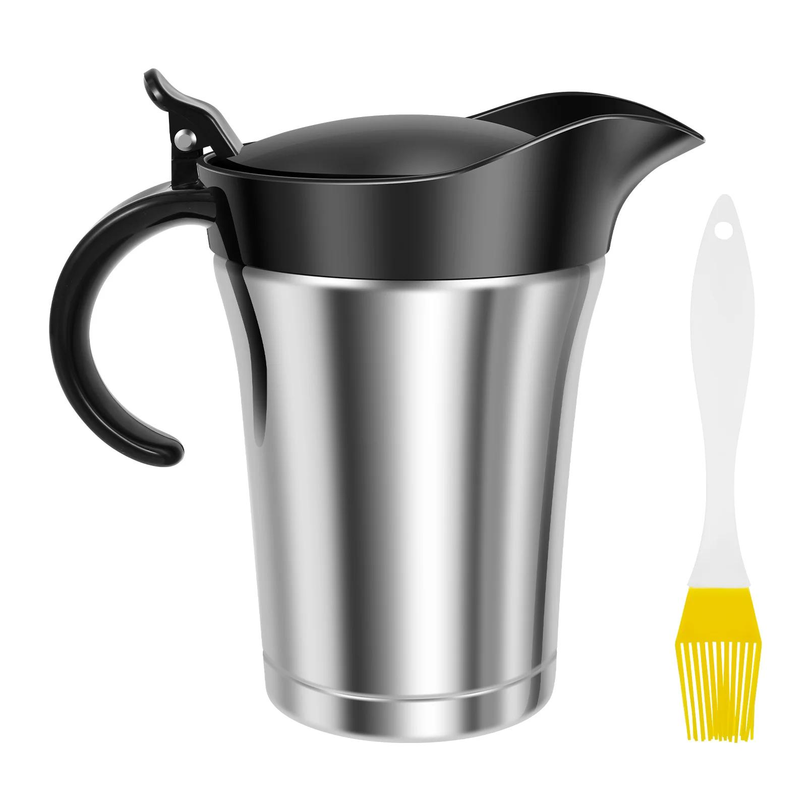 

Double Insulated Gravy Boat with Hinged Lid Stainless Steel Gravy Sauce Jug 750ml Capacity kitchen organizer accessories серебряный