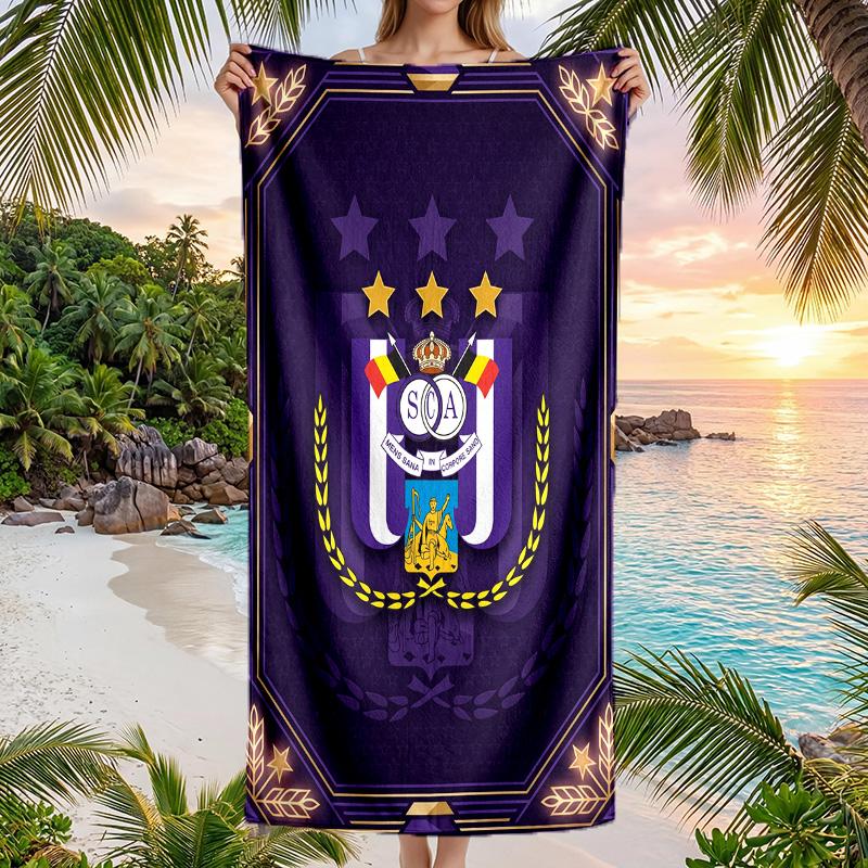 Anderlecht FC Druck Schnelltrocknendes Strandtuch Mikrofaser Saugfähig Tragbares Reise-Schwimmtuch