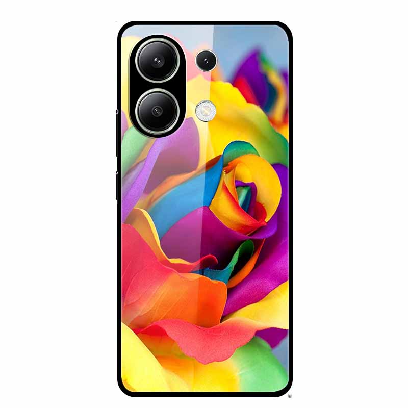 Glass Case For Xiaomi Redmi Note 13 Case Soft Bumper Tempered Glass Hard Back Cover For Redmi Note 13 Pro Phone Case Funda Coque