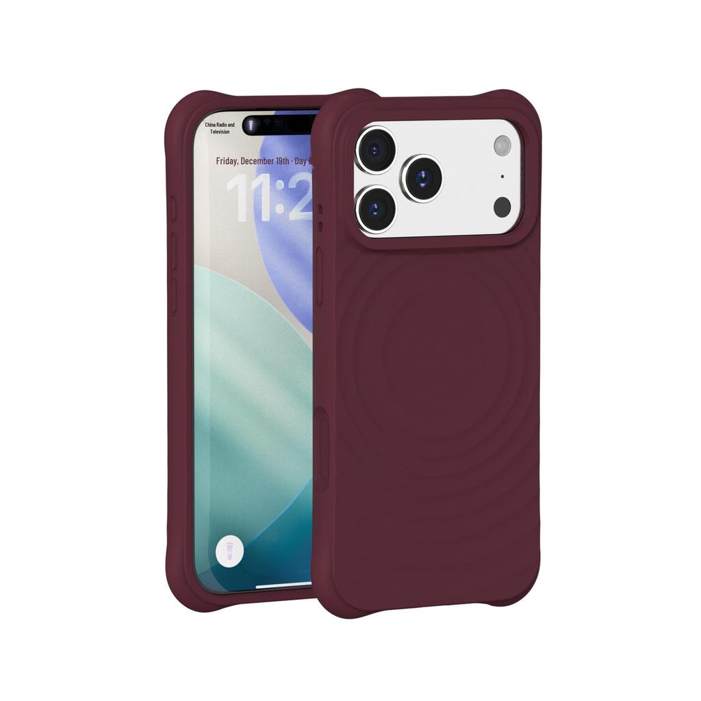 Square Anti-Drop Liquid Wave Magnetic Silicone Case for iPhone 17 Pro Max