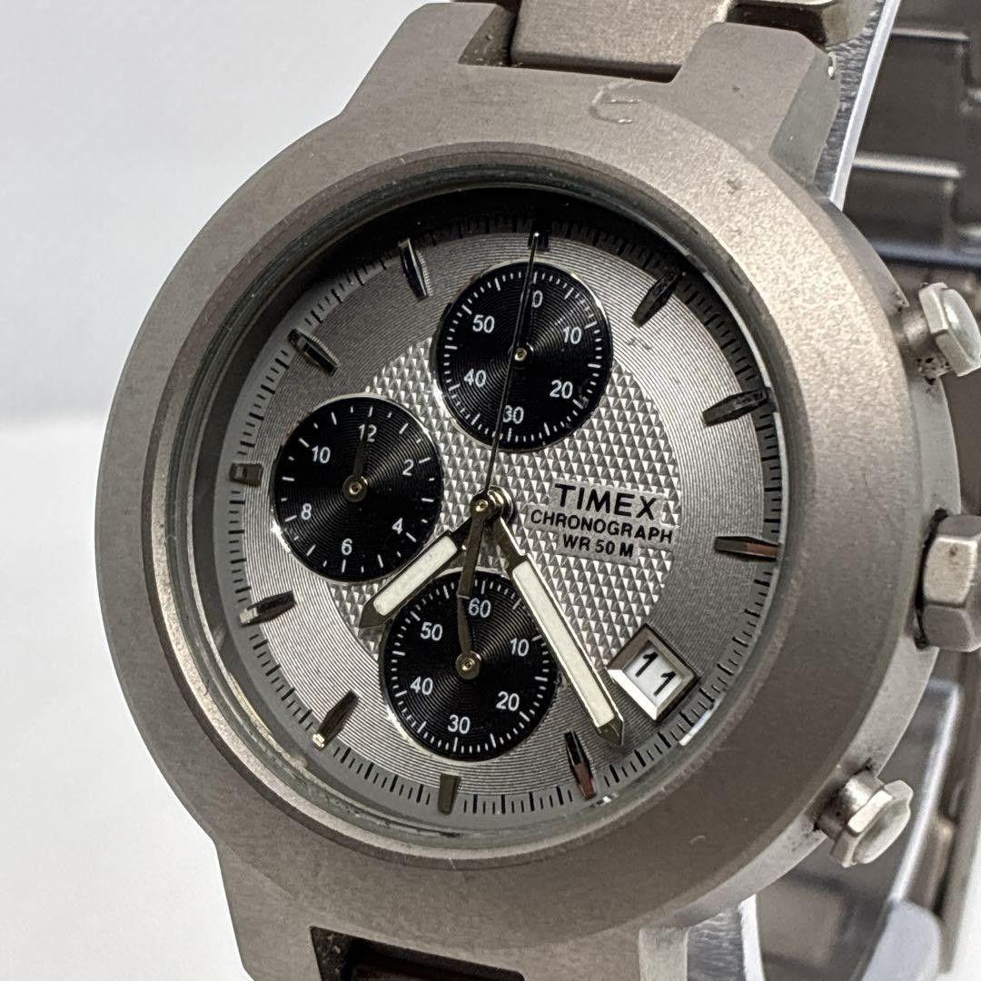 Used Good Condition Working Item TIMEX Men s Watch Chronograph Titanium
