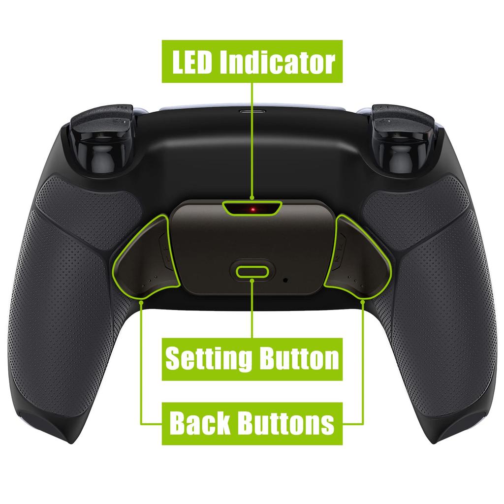 eXtremeRate Programmable Back Paddle Metal Version Rise Remapping Kit for PS5 Controllers Upgrade Board for PS5 Controllers with Redesigned Black Back