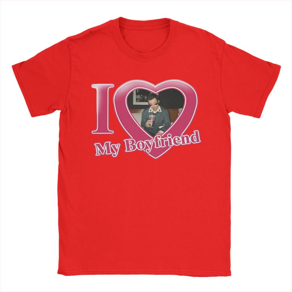 Harry Styles I Love My Boyfriend Mens T Shirt  Hipster Tees Short Sleeve O Neck TShirts Pure Cotton Plus Size Clothing