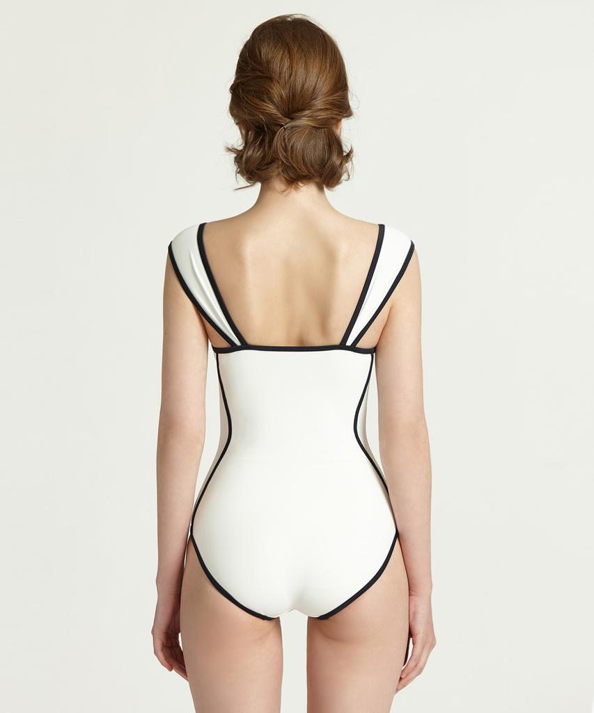 Ageunel White Swan Monokini