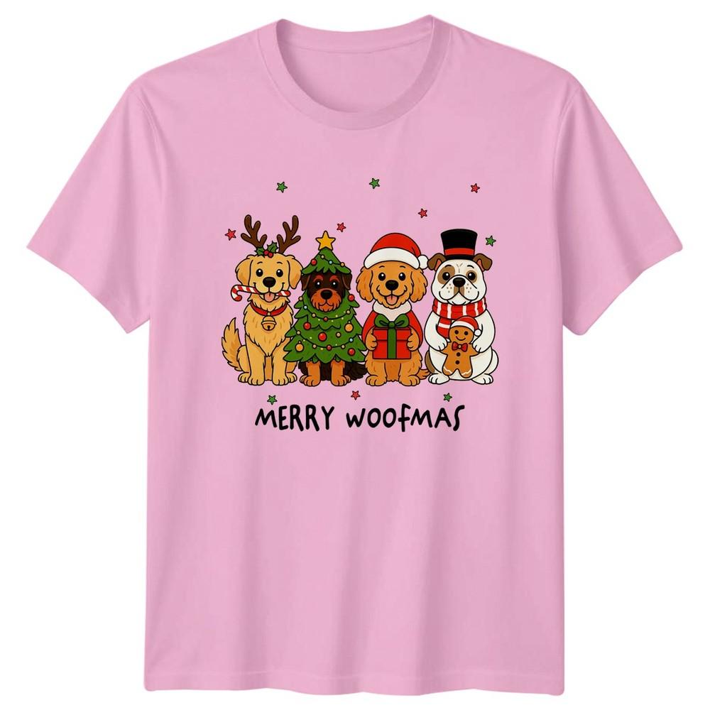 Merry Woofmas Dogs Christmas Holidays Unisexs TShirt Unisexs Graphic Tee
