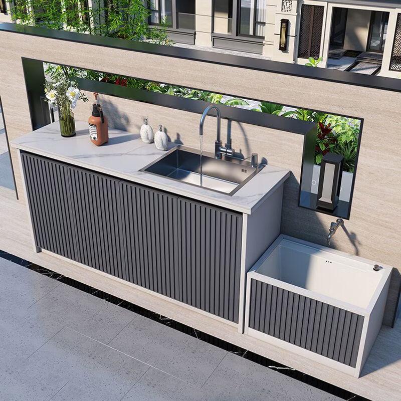 Зовнішня алюмінієва раковина та мийка для швабр в комплекті