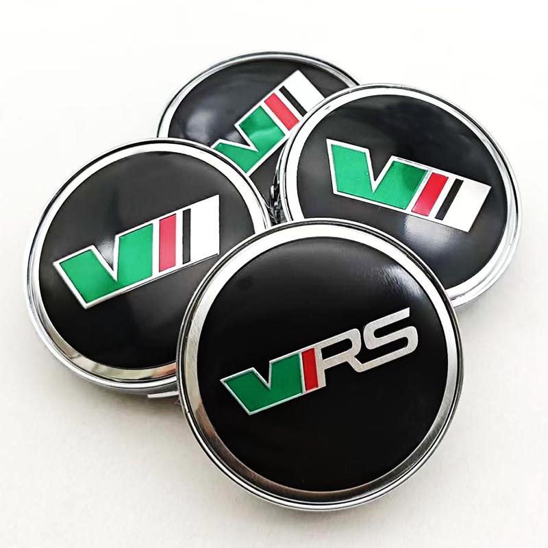 4Pcs 60mm Car Wheel Hub Caps Cover Rim Logo V VRS Badge For Skoda Fabia Octavia Rapid Kodiaq Superb A4 A5 Mk3 Karoq Accessories