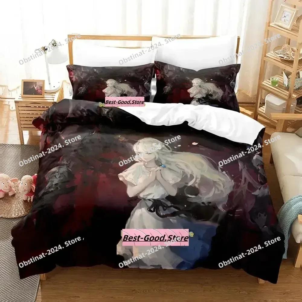 Gamw ENDER LILIES Quietus of the Knights Bedding Set Printed With Pillowcase Bed Duvet Cover Soft Single Double Queen Super King
