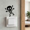 Bedroom Wall Sticker Electric Shock Skeleton Switch Sticker, Cartoon Decoration Halloween Decorative Self Adhesive Light Decal for Living Room