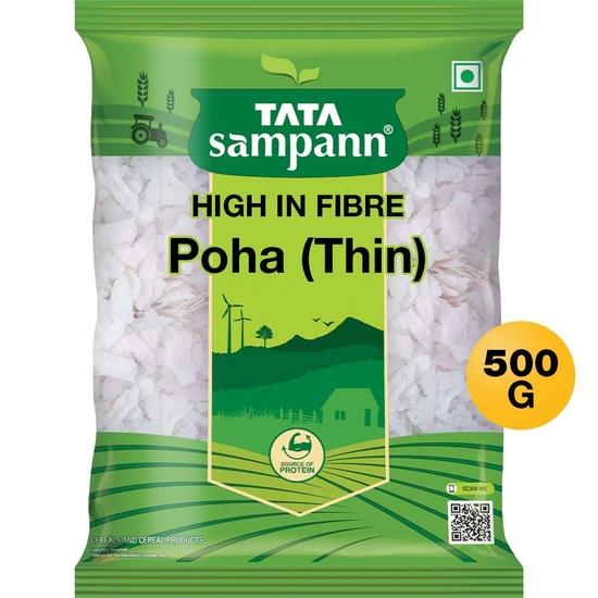 TATA Sampann White Thin Poha, 500g