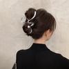 1pc Minimalist Metal Hair Claw Clips Pearl Accents Abstract Wave Design Perfect Effortless Daily Styles Chic Hair Accessories