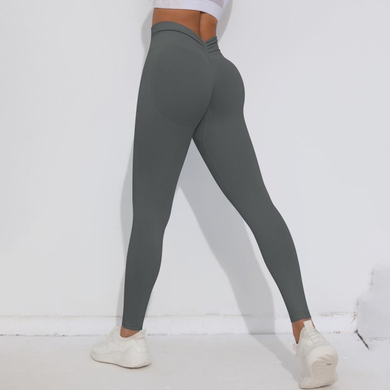European & American High Waist Seamless Peach Butt Yoga & Fitness Cropped Pants