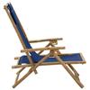 Adjustable Relax Chair Navy Blue Bamboo and Fabric